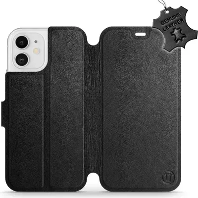 Produktbild von Echtleder Handyhülle für iPhone 12, Mobiwear Leather, Schwarz