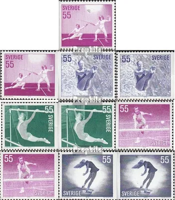 Produktbild von Briefmarken Schweden 1972 Mi 737Dl,Dr,738Dl,Dr,739Dl, Dr,740Dl,Dr,741Dl,Dr (kompl.Ausg.) postfrisch Sportlerinnen
