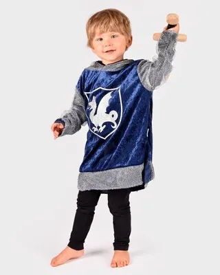 Produktbild von Den Goda Fen Ritter Shirt Kostüm blau mit Kapuze 4-6 Jahre