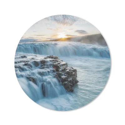 Produktbild von MuchoWow® Mauspad Mousepad Wasserfall - Wasser - Steine - Sonne - Natur 30x30 cm - Mousepads - Maus Mat - Pad - Mausunterlage - Tischunterlage - Schreibtischmatten