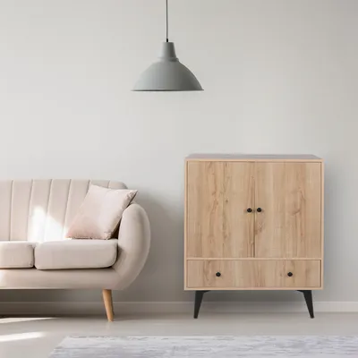 Produktbild von Skye Decor, Bern, Mehrzweckschrank, Eiche, 100 % MELAMINBESCHICHTETE SPANPLATTEN, 90 x 113 x 35 cm