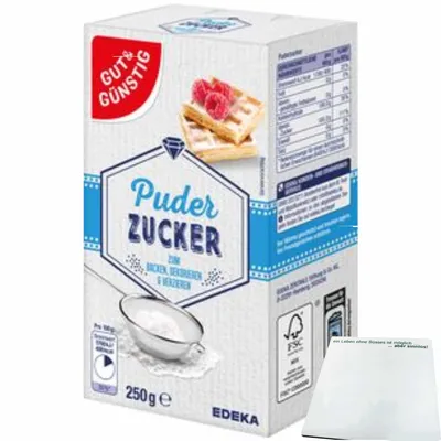 Produktbild von Gut & Günstig Puderzucker (250g Packung) + usy Block