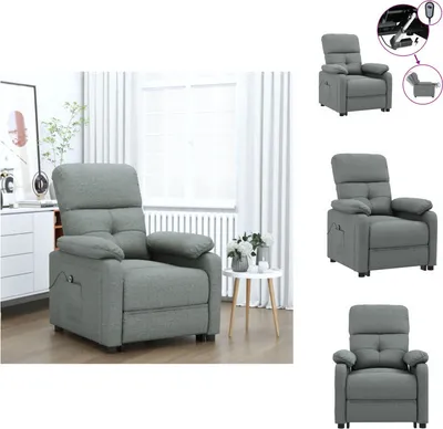 Immagine prodotto di vidaXL Poltrona relax elettrica in tessuto grigio scuro - Poltrona