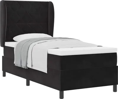 Immagine prodotto di vidaXL Letto boxspring con materasso Nero 200 x 90 cm Velluto