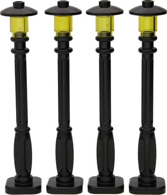 Produktbild von LEGO City: 4 Laternen in Schwarz mit Gelber Lampe