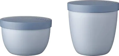 Produktbild von Mepal - Snackpot Duo Pack Ellipse - Praktischer Behälter zur Aufbewahrung & für Transport von Lebensmittel - Tiefkühltauglich - Spülmachinenfest - Nordic Blue