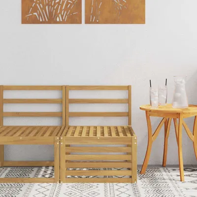 Image de Banc de jardin en bois d'acacia massif, de couleur blanche, dimensions : 63 x 59 x 73 cm