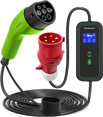 Produktbild von Qoltec Mobile EV Charger 2-in-1 Type2 | 7kW | 230V | CEE 5-pin