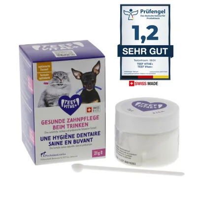 Produktbild von TEEF Vitae+® | Eine effektive, einfache und tägliche Zahnpflege für Hunde & Katzen (bis zu 210 Anwendungen) |Swiss Made