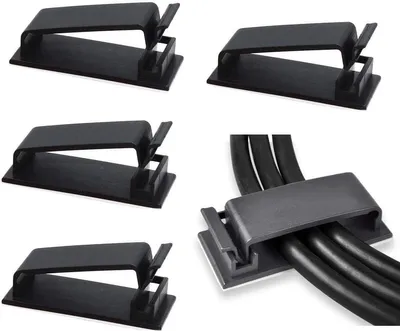 Produktbild von 50 Stück Stark Selbstklebende kabelmanagement, Kabel Organizer, Kabel Clips für TV, PC, Laptop, Ethernet Kabel, Schreibtisch, Heim, Büro (Schwarz)