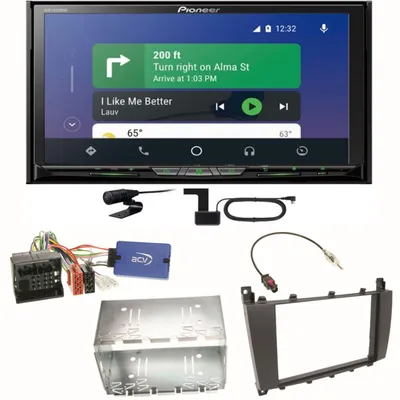 Produktbild von Pioneer AVH-Z9200DAB Carplay Einbauset für Mercedes C-Klasse W203 CLC CL203 S203