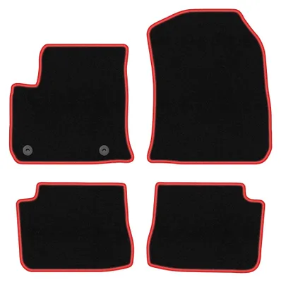 Immagine prodotto di Tappetini in moquette per OPel E-Mokka 2020- (crossover) – set 4 pezzi, nero/rosso, su misura – Wielganizator CARLUX