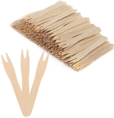 Produktbild von Azomor® Set von 100 Holzgabeln für Partys, Camping und Picknicks