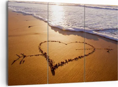 Produktbild von Bild auf Leinwand - Leinwandbild - Sommer Meer Sand Strand - 165x110cm - Wand Bild - Wanddeko - Leinwanddruck - Bilder - Kunstdruck - Wanddekoration - Leinwand bilder - Wandkunst - CE165x110-3163