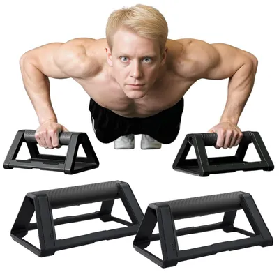 Produktbild von Push-up-Griffe 2 Stück - Rutschfeste Basis - Tragbar - Handstand - Tragfähigkeit 110 kg - Calisthenics Ausrüstung