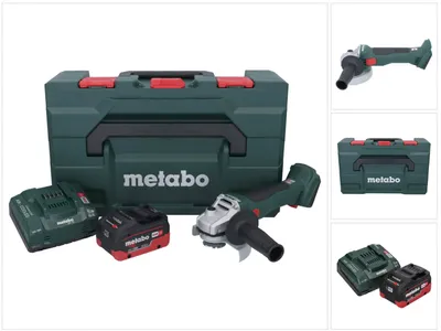 Obrázok produktu pre Metabo W 18 L BL 9-125 akumulátorová uhlová brúska 18 V 125 mm bez kefiek + 1x akumulátor 5,5 Ah + nabíjačka + metaBOX