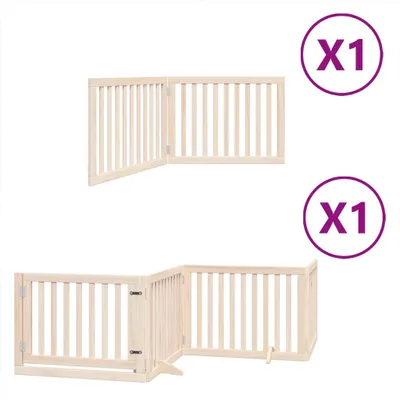 Obrázek produktu pro Zábrana pro psy s dvířky skládací 6 panelů 480 cm topol