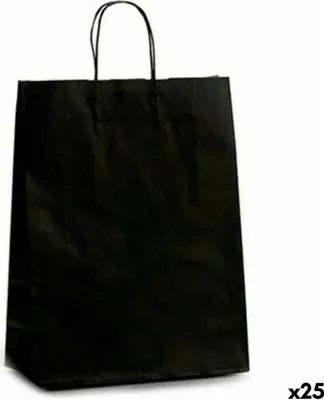 Obrázek produktu pro Papírové sáčky černé (12 x 52 x 32 cm) (25 kusů)