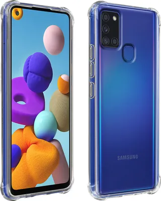Produktbild von Avizar, Stoßfeste Silikon-Bumper-Hülle für Samsung Galaxy A21s, Transparent