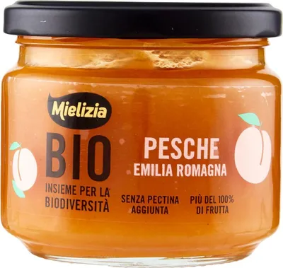 Produktbild von Pfirsichmousse  ohne Konservierungsstoffe 250g - Mielizia
