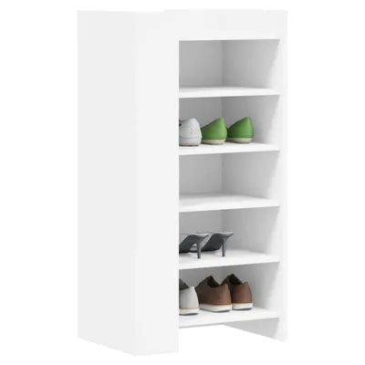 Image de vidaXL Armoire à chaussures blanche 52x37,5x100 cm Bois composite