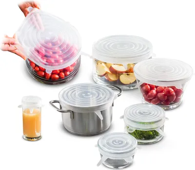 Obrázek produktu pro Poklice na hrnec 6 ks SET Poklice na pánev SILICOON Univerzální poklice White SILICO
