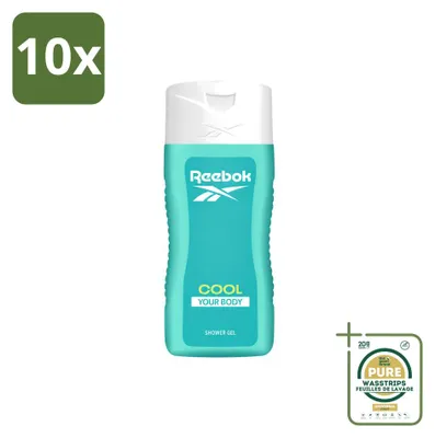 Image de 10 flacons de gel douche Reebok Cool Your Body - 400 ml - Lot de 10