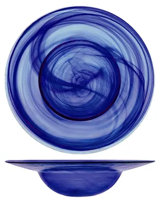 6 Glaspasta-Teller 23,5 cm, blau, spülmaschinengeeignet