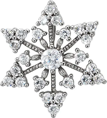 Produktbild von JOBO Anhänger Schneeflocke 925 Sterling Silber rhodiniert mit Zirkonia