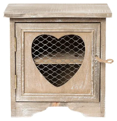 Image de Clayre & Eef Meuble à œufs 19x14x19 cm brun bois cœur