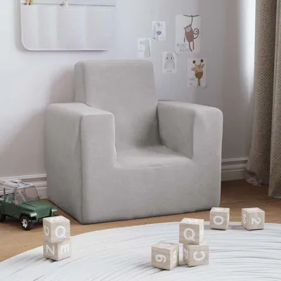 Produktbild von vidaXL Kindersofa Hellgrau Weich Plüsch