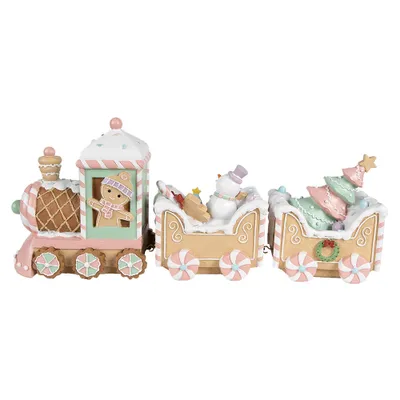 Immagine prodotto di Clayre & Eef Decorazione natalizia treno 45x12x19 cm Plastica beige