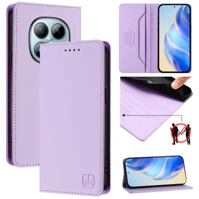Produktbild von Lederhülle für Xiaomi Redmi Note 15 Pro+ Hülle Flip Brieftasche Kartenfächern Ständer Schutzhülle Violett