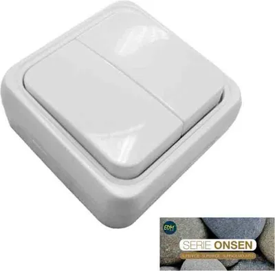 Image de Double Interrupteur Surface Onsen Interrupteur Double Montage En Surface - Edm