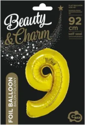 Immagine prodotto di Palloncino in foil "Numero 9", oro, 92 cm