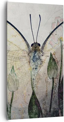 Produktbild von Bild auf Leinwand - Leinwandbild - Schmetterling Abstraktion - 65x120cm - Wand Bild - Wanddeko - Leinwanddruck - Bilder - Kunstdruck - Wanddekoration - Leinwand bilder - Wandkunst - PA65x120-4081
