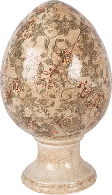 Immagine prodotto di Uovo decorativo Clayre & Eef Ø 17x28 cm in Vetroceramica beige