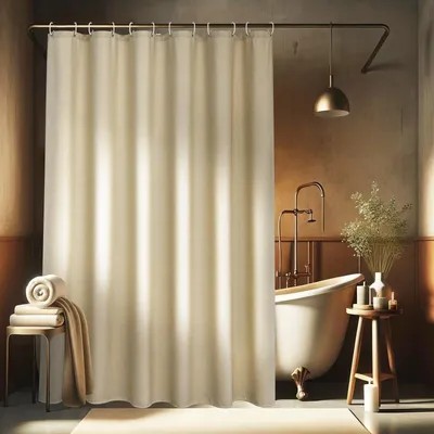 Produktbild von Duschvorhang 200 x 200 cm Beige Wasserdicht Textil
