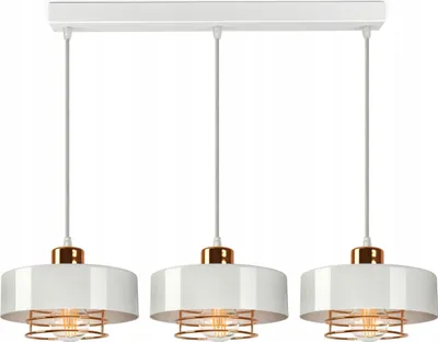 Produktbild von LUXOLAR - Pendelleuchte 3 flammig Weiß E27 60 W - Hängelampe für Wohnzimmer, Küchen - Hängelampe Loft Design