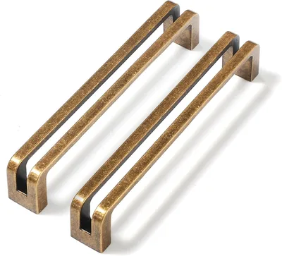 Imagen del producto de Pomos para muebles, fabricados en aleación de zinc y bronce, con una distancia entre agujeros de 128 mm, juego de 6 unidades, ideales para cocinas y armarios