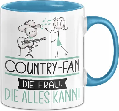 Produktbild von Country-Fan Geschenk Tasse Becher Die Frau Die Allen Kann Geschenkidee für eine Country-Fan Lustig (Blau)
