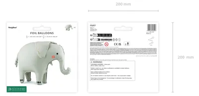 Image de Ballon en aluminium éléphant 91 x 61 cm debout, gonflé à l'air, gris, rose et doré