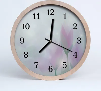 Produktbild von Holzuhr 30fi cm wanduhr - Blumen Blumen