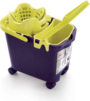 Image de MERY Prostokątne wiadro na kółkach 14 ltr z wyciskaczem i wkładem