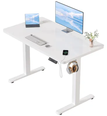 Imagen del producto de Escritorio de altura ajustable, eléctrico, con tablero de 100x60 cm y estructura metálica