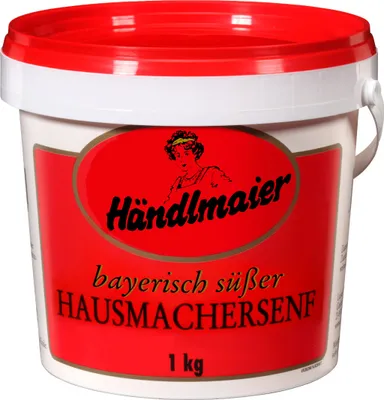Zdjęcie produktu dla Händlmaiers domowa musztarda bawarska słodka w wiaderku bezglutenowa 1000g
