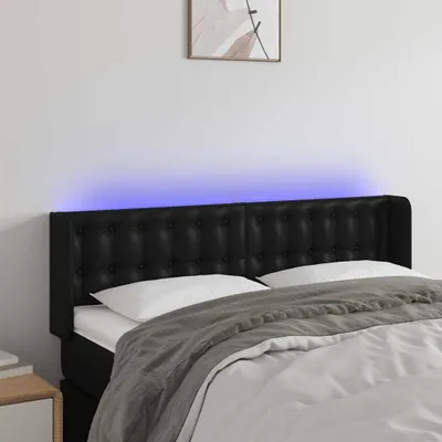 Produktbild von vidaXL LED Kopfteil Schwarz 147x16x78/88 cm Kunstleder