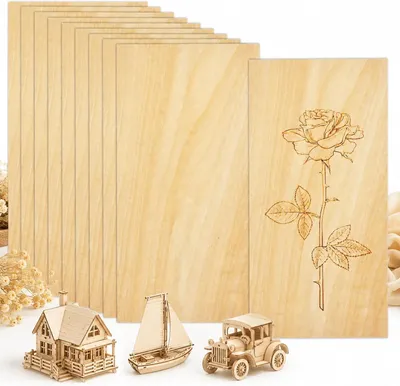 Zdjęcie produktu dla Płyty drewniane, sklejka, 20 sztuk, wymiary 200 x 100 x 1 mm, do prac rękodzielniczych