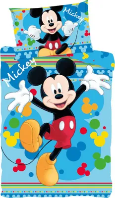 Immagine prodotto di Disney Mickey Joyful biancheria da letto per bambini 100×135 cm, 40×60 cm