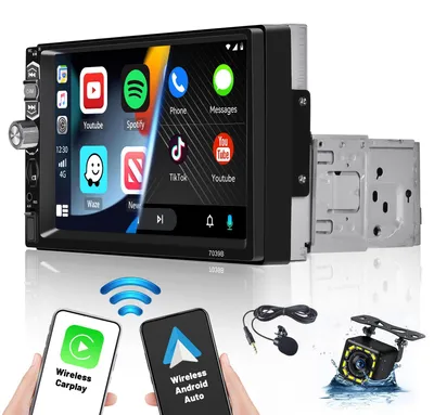 Obrázek produktu pro Autorádio DIN formátu s 7palcovým HD dotykovým displejem, podporou bezdrátového CarPlay a Android Auto